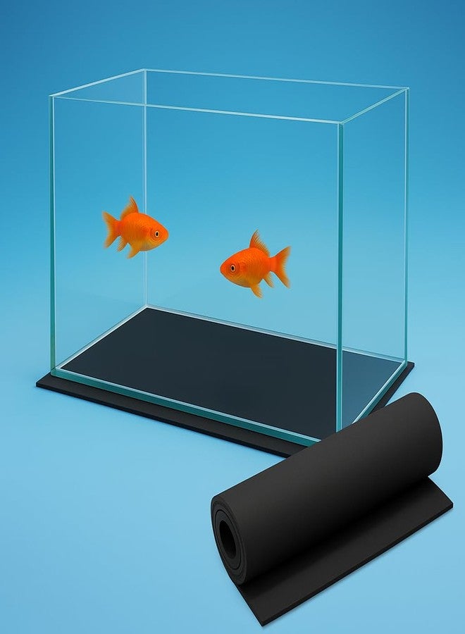 VAYINATO® Aquarium (60cm x 45cm) Rubber Mat for Fish Tank Base Safety, Water Resistant, Heavy Weight Support and Easy to Cut for Fish Tank Stability | Black by Petzlifeworld - Image 1